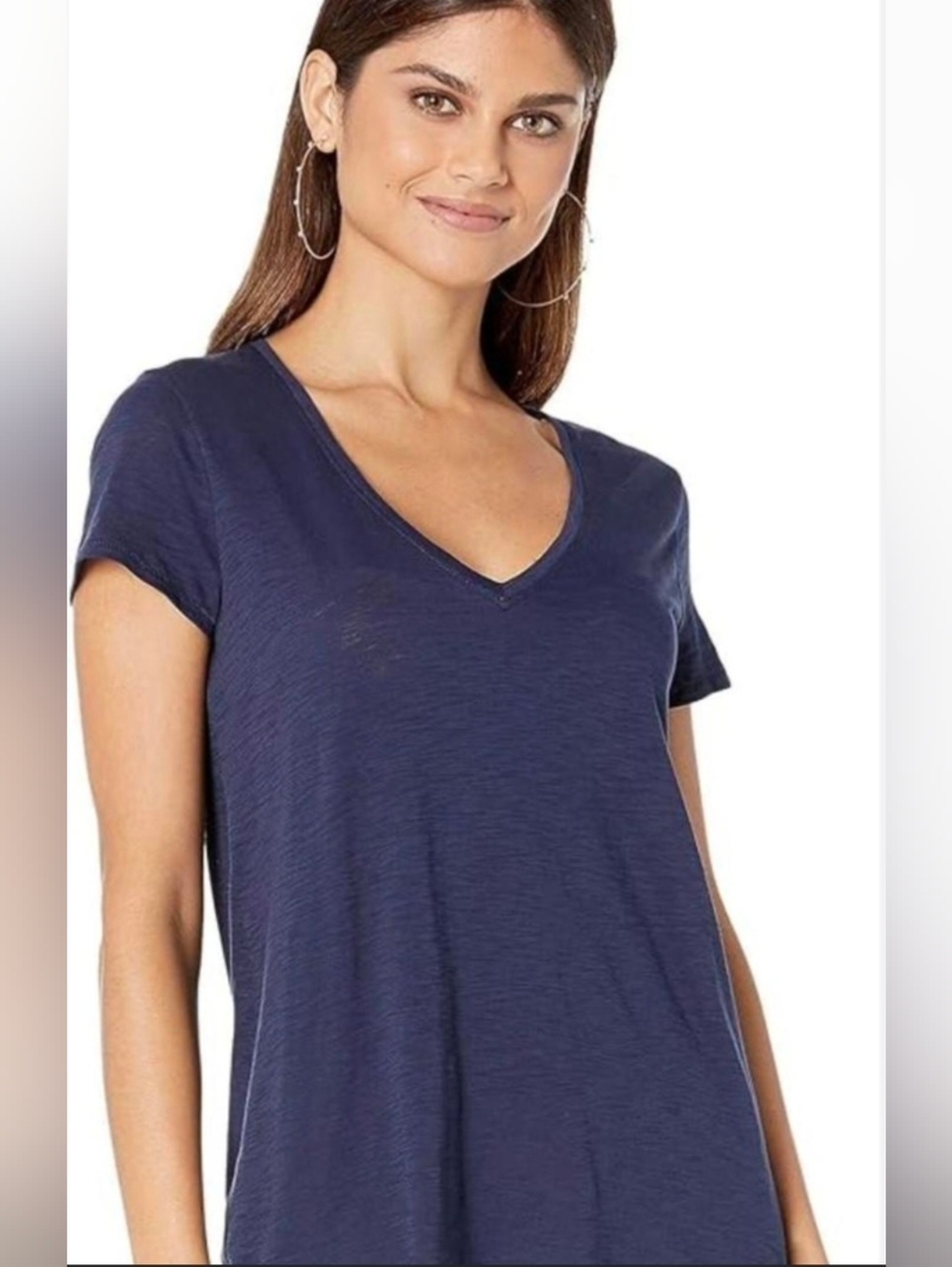 Lilly Puliter Women's Navy V-Neck Short Sleeve Tee
